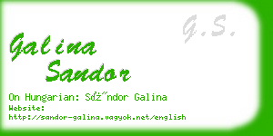 galina sandor business card